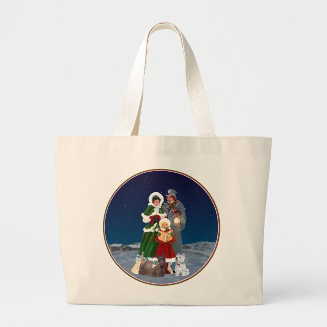 Christmas Carols Large Tote Bag (Front)