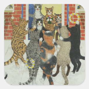 Christmas carols square sticker