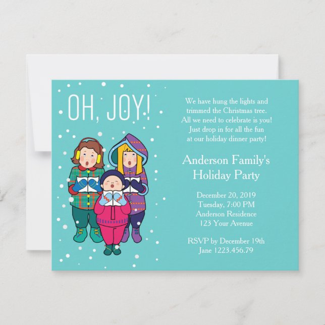 Christmas Carols Winter Party Invitation (Front)