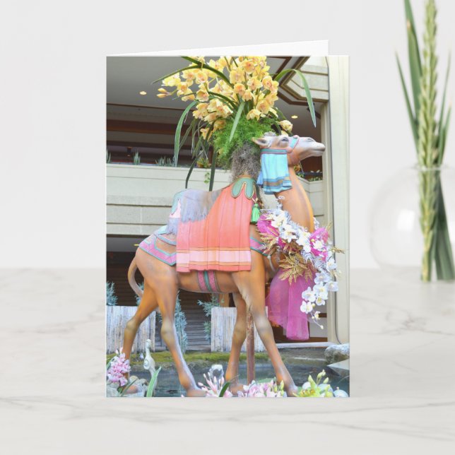 Christmas Carousel Camel Holiday Card (Front)