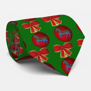 Christmas Carousel Horse Holiday Neck Tie