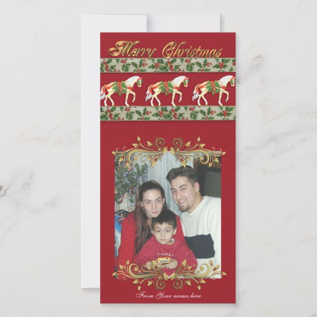 Christmas Carousel horses Photo card (Front)
