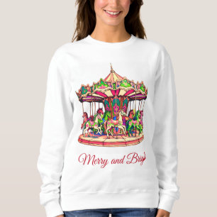 Christmas Carousel in Candy Stripes Sweatshirt