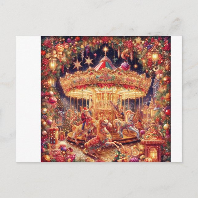 Christmas Carousel Joy' Postcard (Front)
