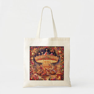 'Christmas Carousel Joy' Tote Bag