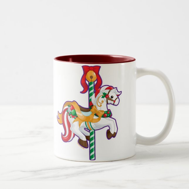 Christmas Carousel Two-Tone Coffee Mug (Right)