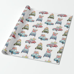 Christmas Cars Pattern Wrapping Paper