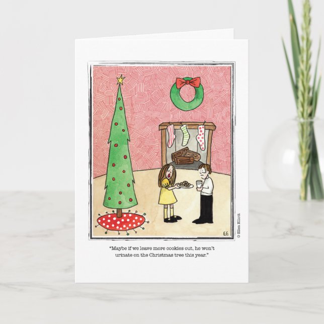 CHRISTMAS cartoon by Ellen Elliott Holiday Card (Front)