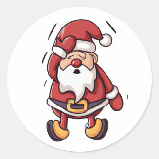 Christmas Cartoon Character - Santa Classic Round Sticker