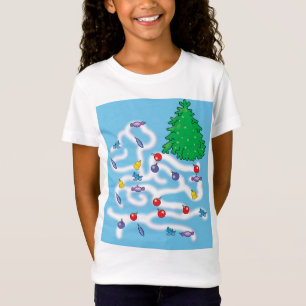 Christmas cartoon cute labyrinth Christmas tree T-Shirt