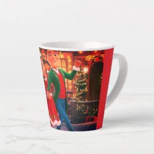 Christmas Cartoon Dancing Princess Latte Mug