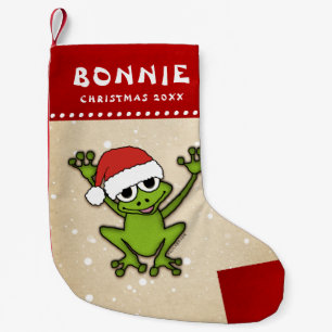 Christmas Cartoon Frog Small Christmas Stocking