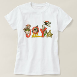 Christmas Cartoon Kitten Cats JOY Shirt