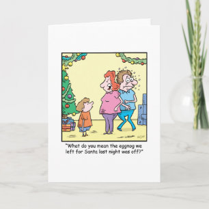 Christmas Cartoon Off Eggnog Holiday Card