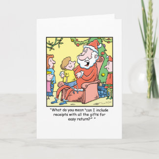 Christmas Cartoon Santa Claus Receipts Holiday Card