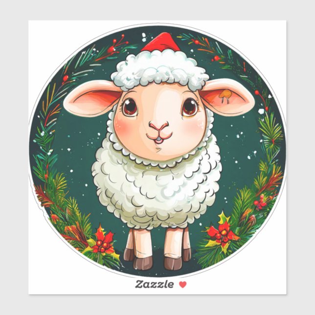 Christmas cartoon sheep (Sheet)