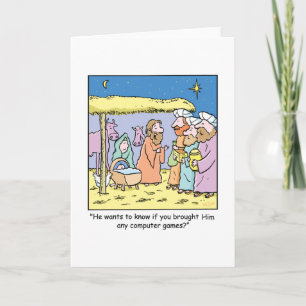 Christmas Cartoon Three Wise Kings Computer Games Holiday Card