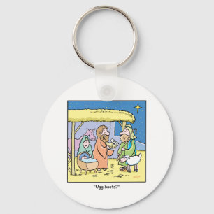 Christmas Cartoon Ugg Boots Key Ring