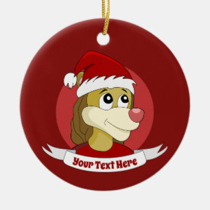 Christmas cartoon with a cute lion ceramic ornamen ceramic tree decoration
