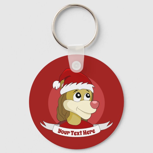 Christmas cartoon with a cute lion keychain (Front)