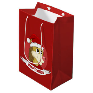 Christmas cartoon with a cute lion medium gift bag