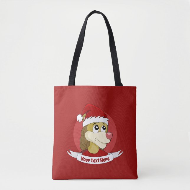 Christmas cartoon with a cute lion tote bag (Front)