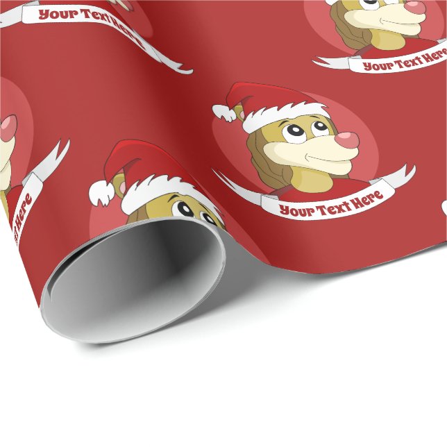 Christmas cartoon with a cute lion wrapping paper (Roll Corner)
