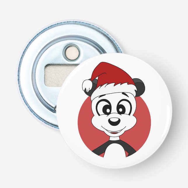 Christmas cartoon with cute panda bear bottle open bottle opener (Front)