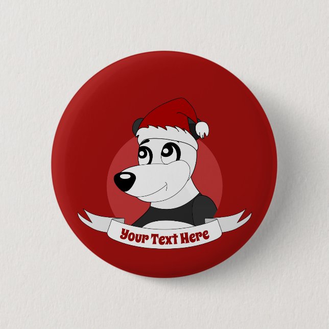 Christmas cartoon with cute panda bear button (Front)