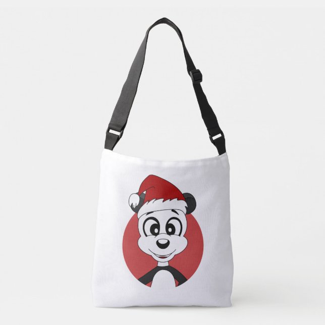 Christmas cartoon with cute panda bear crossbody b crossbody bag (Front)