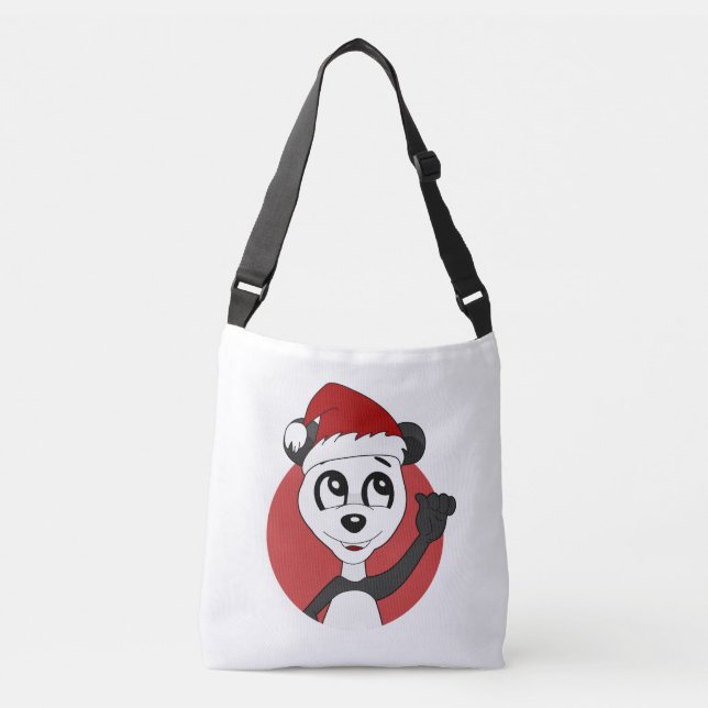 Christmas cartoon with cute panda bear crossbody b crossbody bag (Front)