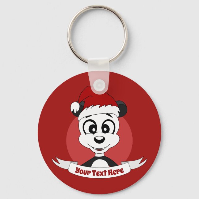 Christmas cartoon with cute panda bear keychain (Front)