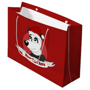 Christmas cartoon with cute panda bear large gift  large gift bag