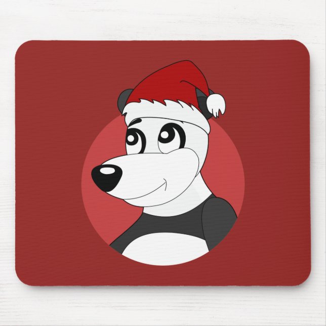 Christmas cartoon with cute panda bear mouse pad (Front)