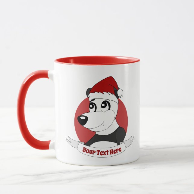 Christmas cartoon with cute panda bear mug (Left)