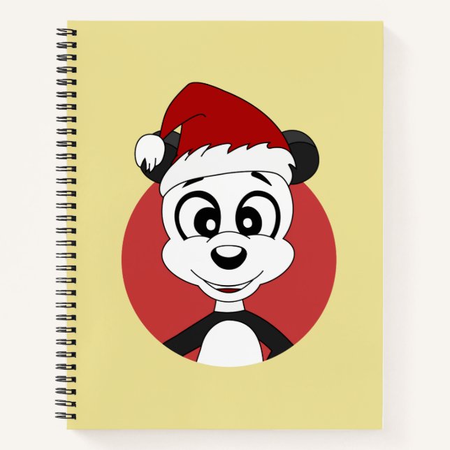 Christmas cartoon with cute panda bear notebook (Front)