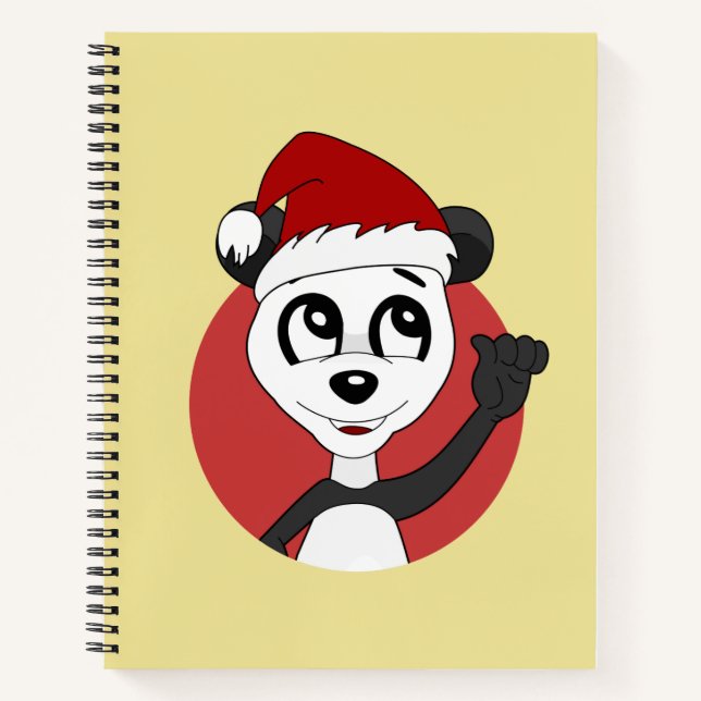 Christmas cartoon with cute panda bear notebook (Front)