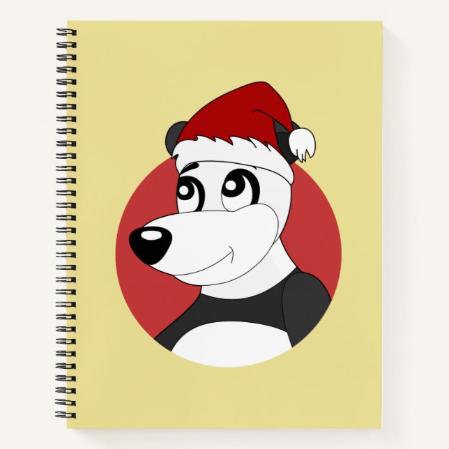 Christmas cartoon with cute panda bear notebook (Front)