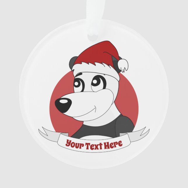Christmas cartoon with cute panda bear ornament (Front)