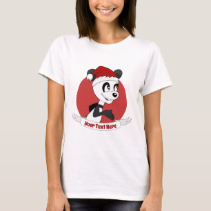 Christmas cartoon with cute panda bear T-Shirt