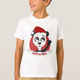 Christmas cartoon with cute panda bear T-Shirt