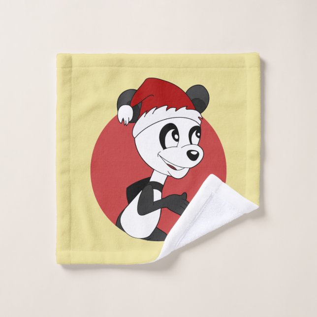 Christmas cartoon with cute panda bear wash cloth (Wash Cloth)