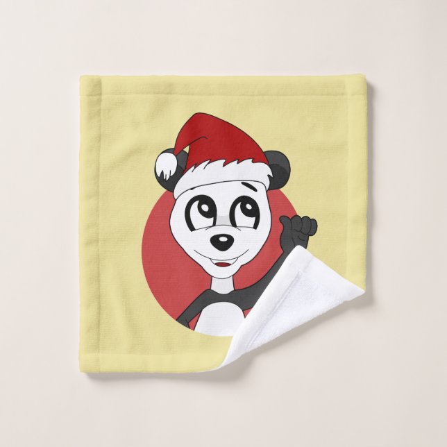Christmas cartoon with cute panda bear wash cloth (Wash Cloth)