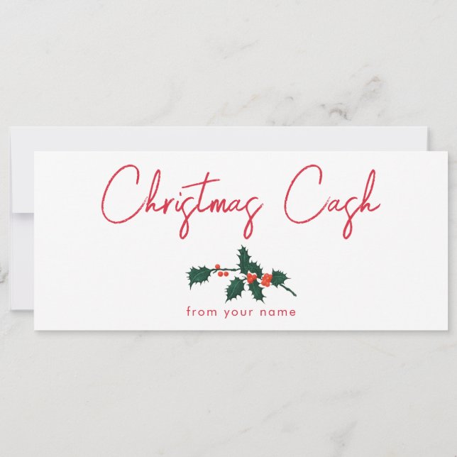 Christmas Cash Money Gift Certificate Voucher  (Back)