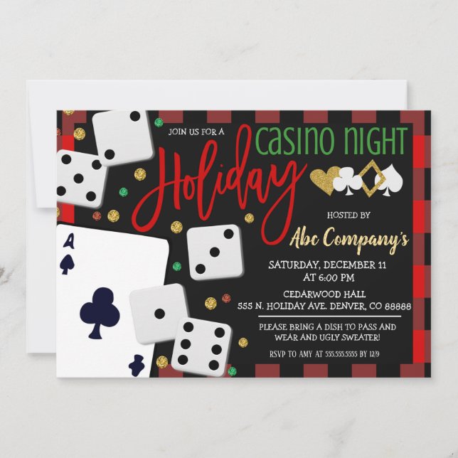 Christmas Casino Party Invitation (Front)