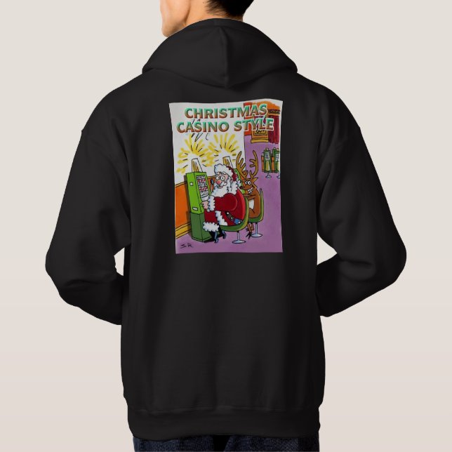 Christmas Casino Style black hoodie back (Back)