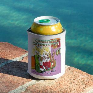 Christmas Casino Style can cooler