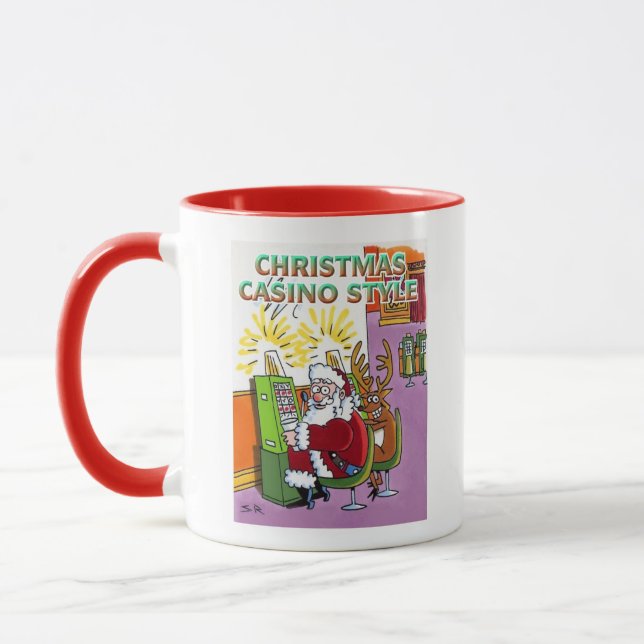 Christmas Casino Style red combo mug (Left)