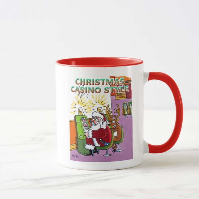 Christmas Casino Style red left hand combo mug (Right)