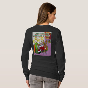 Christmas Casino Style women black long shirt back